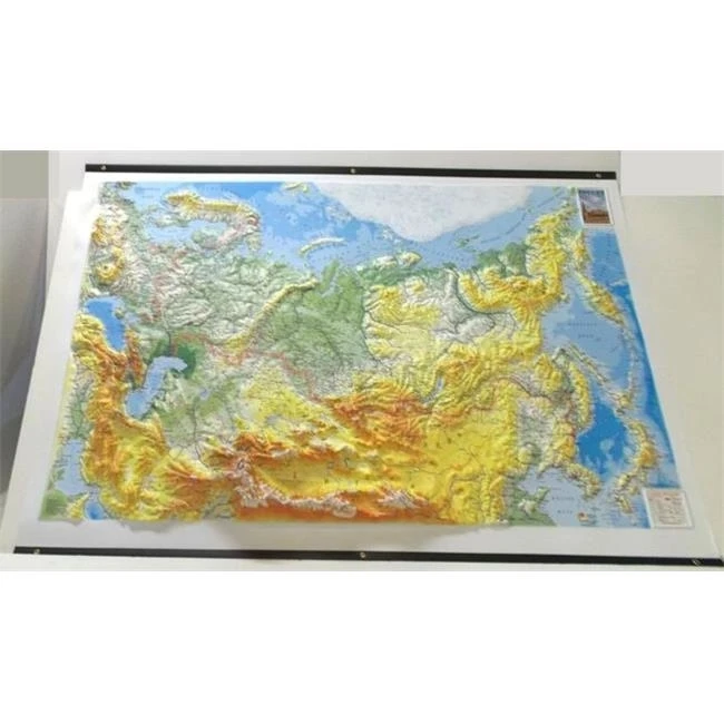 TestPlay Raised Relief Base Map Russia & Surrounding Countries With Hanging Strips Eyelets & Backing