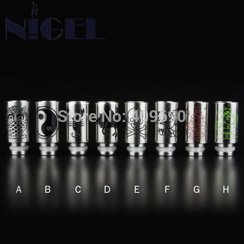 

Nigel Stainless Steel Drip Tip Qind Wide Bore Stainless Steel Mouthpiece Fit Ego Ce4 Ce5 510 Atomizer Vaporizer E Cigarette Kit