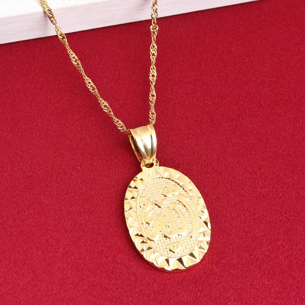 Gold Men Allah Pendant Necklace Chain 24K Gold Color Filled Middle East Jewelry Women Arab Muslim Item Islam
Gold Men Allah Pendant Necklace Chain 24K Gold Color Filled Middle East Jewelry Women Arab Muslim Item Islam