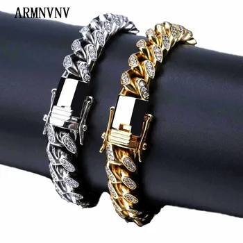 ARMNVNV 7inch 8inch Two sizes Hip hop Iced Out Zircon Cuban Chain Bracelet Men's Jewelry Copper CZ Cuban Bracelet
ARMNVNV 7inch 8inch Two sizes Hip hop Iced Out Zircon Cuban Chain Bracelet Men's Jewelry Copper CZ Cuban Bracelet