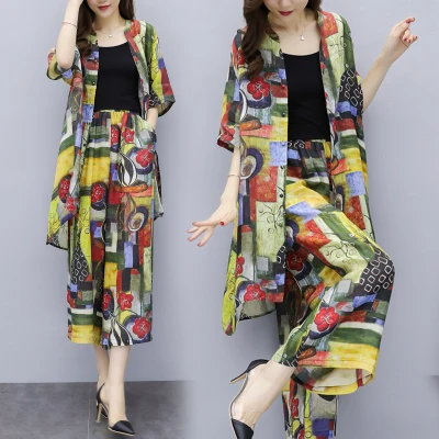 Floral Print Big Size Ensemble Femme Survetement Wide Leg Pants Fashion Two Piece Set Elegant Temperament Women's Summer Suit
Floral Print Big Size Ensemble Femme Survetement Wide Leg Pants Fashion Two Piece Set Elegant Temperament Women's Summer Suit