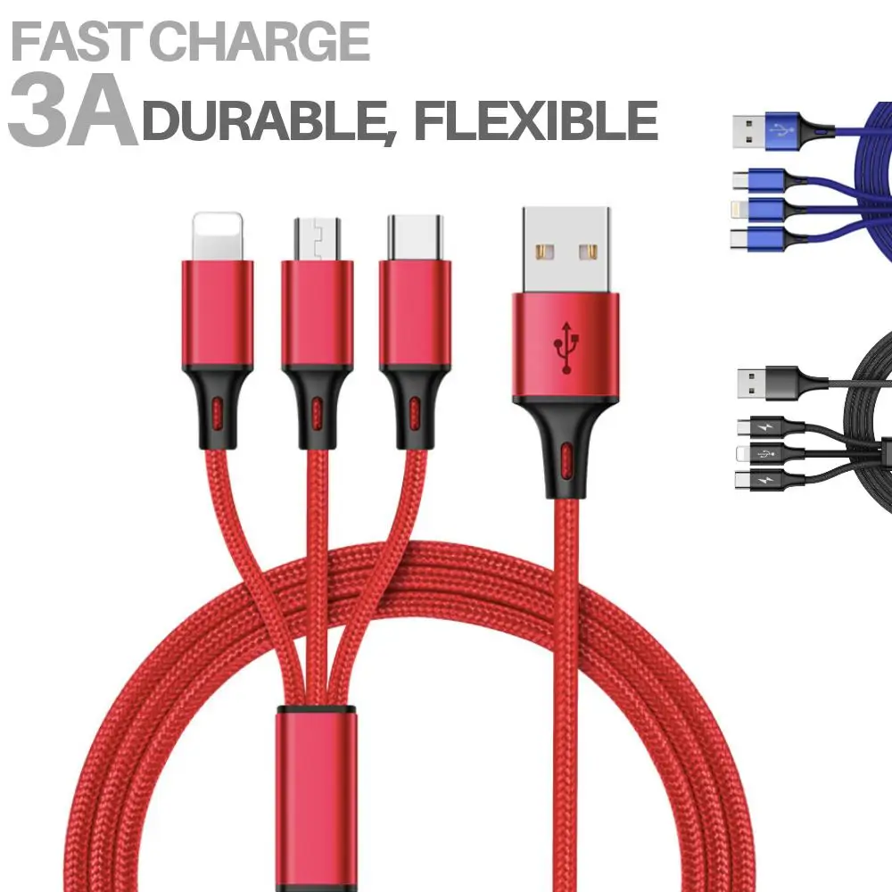 Yiwa Fast USB Charging Cable Universal 3 in 1 Multi Function Cell Phone Cord Charger
Yiwa Fast USB Charging Cable Universal 3 in 1 Multi Function Cell Phone Cord Charger