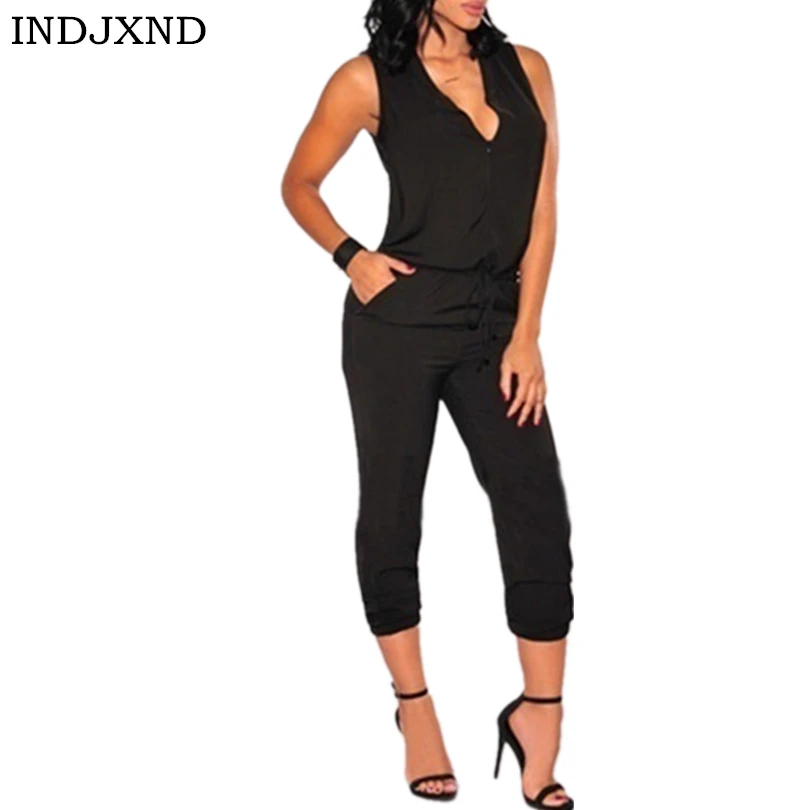 Summer V Neck Cross Black Jumpsuit Women Round Neck Sleeveless Summer Jumpsuit 2019 Office Work Wear Elegant Wide Leg Jumpsuit
Summer V Neck Cross Black Jumpsuit Women Round Neck Sleeveless Summer Jumpsuit 2019 Office Work Wear Elegant Wide Leg Jumpsuit