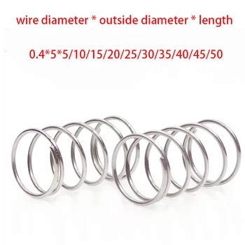 10pcs 304 stainless steel spring pressure spring short compression spring Wire diameter 0.4* outside diameter 5* length 5-50
10pcs 304 stainless steel spring pressure spring short compression spring Wire diameter 0.4* outside diameter 5* length 5-50