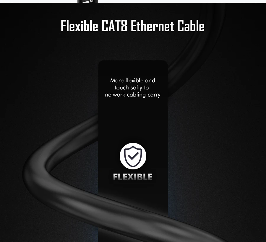 AMPCOM S/FTP CAT8 Ethernet Cable, High Speed Patch Cable 10Gbps, 25Gbps, 40Gbps with Gold Plated RJ45 Connector AMPCOM S/FTP CAT8 Ethernet Cable, High Speed Patch Cable 10Gbps, 25Gbps, 40Gbps with Gold Plated RJ45 Connector