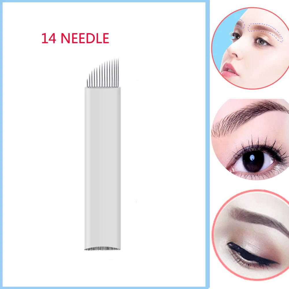 50Pics 14Pin 3D Embroidery Sterilized Stainless Steel Permanent Makeup Needles For Eyebrow Lip Embroidery Microblading Supplies
50Pics 14Pin 3D Embroidery Sterilized Stainless Steel Permanent Makeup Needles For Eyebrow Lip Embroidery Microblading Supplies