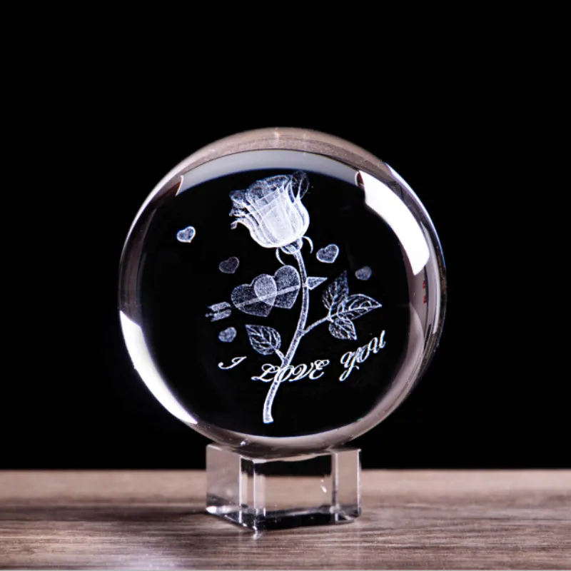 Crystal Rose Flower Ball 3D Laser Engraved I LOVE YOU Customzied Valentine's Day Wedding Lover Gifts Home Decoration Accessory
Crystal Rose Flower Ball 3D Laser Engraved I LOVE YOU Customzied Valentine's Day Wedding Lover Gifts Home Decoration Accessory