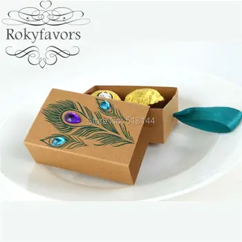 FREE SHIPPING 50PCS Jeweled Peacock Kraft Wedding Favor Boxes Candy Filler Party Favors Bridal Shower Wedding Reception Decor
FREE SHIPPING 50PCS Jeweled Peacock Kraft Wedding Favor Boxes Candy Filler Party Favors Bridal Shower Wedding Reception Decor