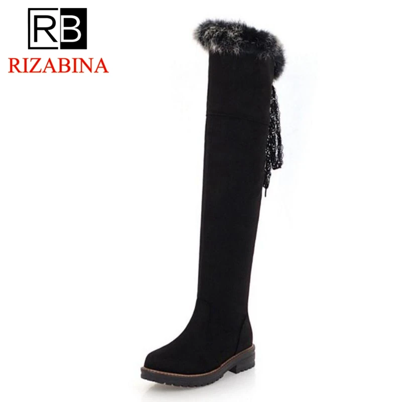 RizaBina Women Thigh High Boots Zipper Plush Fur Warm Shoes Woman Bowknot High Heels Boots Platform Winter Shoes Size 34-43
RizaBina Women Thigh High Boots Zipper Plush Fur Warm Shoes Woman Bowknot High Heels Boots Platform Winter Shoes Size 34-43