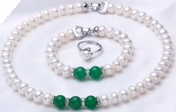 shitou 00495 CHARMING 9-10MM AAA NATURAL WHTIE PEARL&GREEN NECKLACE&BRACELET&RING SETS
shitou 00495 CHARMING 9-10MM AAA NATURAL WHTIE PEARL&GREEN NECKLACE&BRACELET&RING SETS