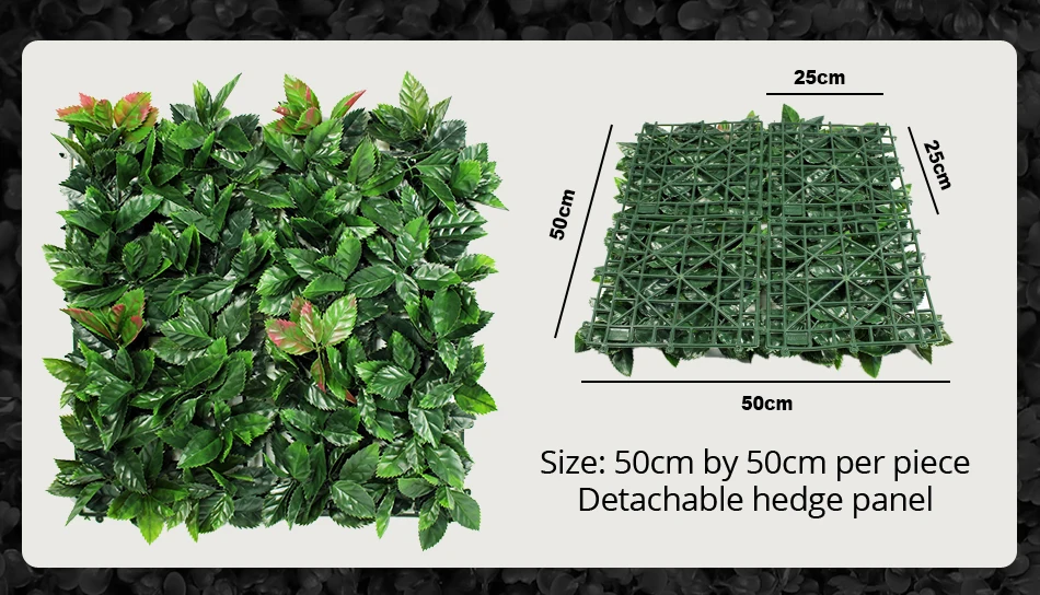 Outdoor Artificial Greenery Hedge Wall Balcony Fence 1X1M High Imitation Privacy Screen Home Garden Christmas Decorations