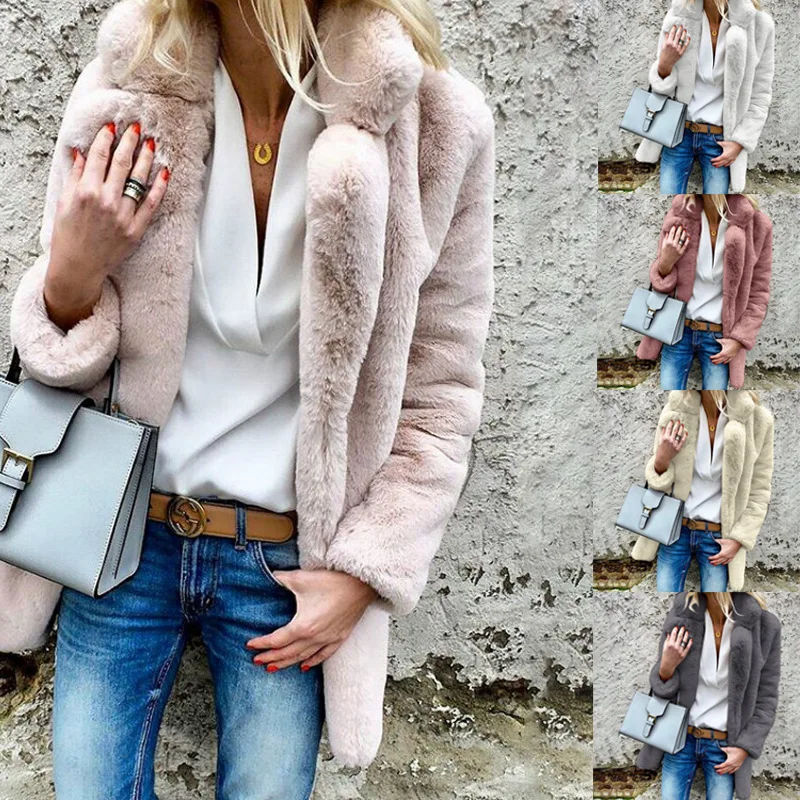 Women Plus Size Colored Casual Faux Fur Coat Ladies Lapel 2019 Autumn Winter Elegant Pink Warm Soft Outwear Oversize fleece coat
Women Plus Size Colored Casual Faux Fur Coat Ladies Lapel 2019 Autumn Winter Elegant Pink Warm Soft Outwear Oversize fleece coat