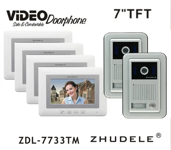 ZHUDELE Home Intercom System Doorbell Kits 7" LCD monitor Speakerphone Color Video Door Phone HD Camera support CCTV Camera 2V4
ZHUDELE Home Intercom System Doorbell Kits 7" LCD monitor Speakerphone Color Video Door Phone HD Camera support CCTV Camera 2V4