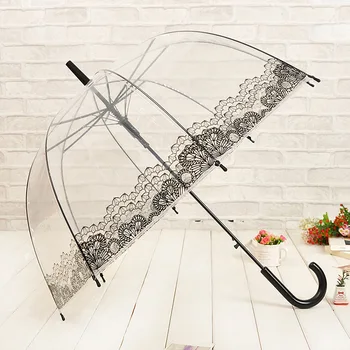 Lace umbrella Transparent Plastic PVC Umbrella Parasol Sun Rain Creative Umbrella House
Lace umbrella Transparent Plastic PVC Umbrella Parasol Sun Rain Creative Umbrella House
