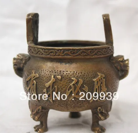 00853 Marked China Chinese Bronze Buddhism Blessing Lion 3 Feet Incense Burner Censer
00853 Marked China Chinese Bronze Buddhism Blessing Lion 3 Feet Incense Burner Censer