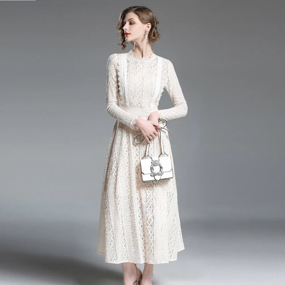High Quality 2019 Spring New Runway Maxi Dresses Slim Office Party Women's Cute Vintage Casual Lace Dress
High Quality 2019 Spring New Runway Maxi Dresses Slim Office Party Women's Cute Vintage Casual Lace Dress