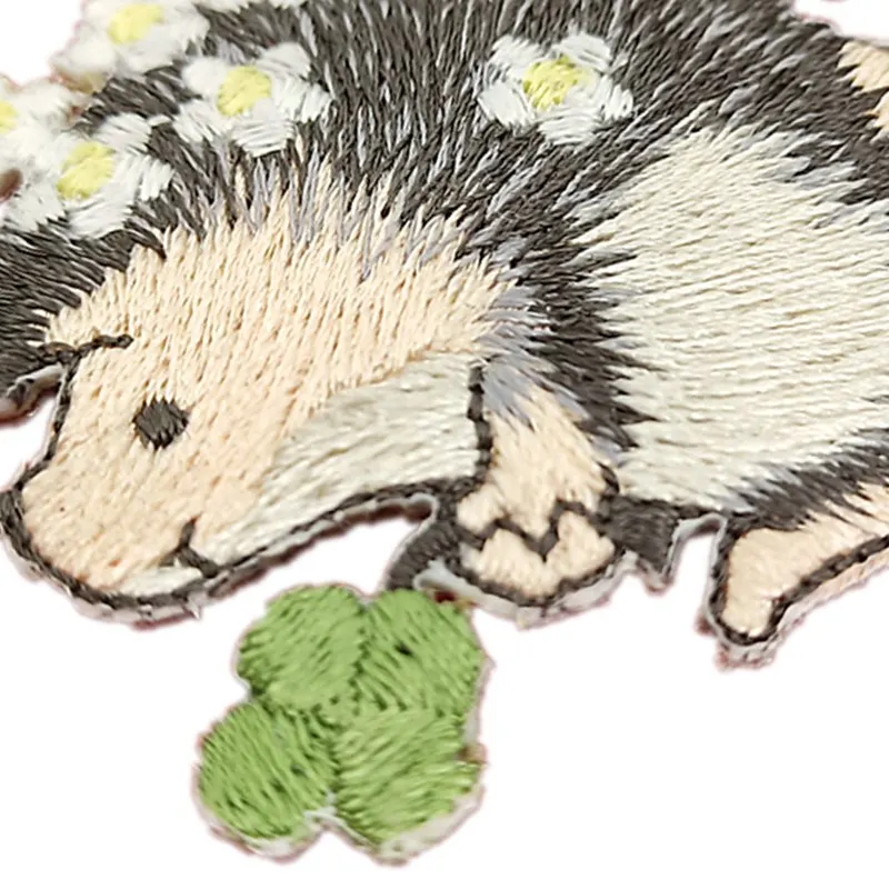Embroidered Hedgehog Patches Cute Animal Patch (7)