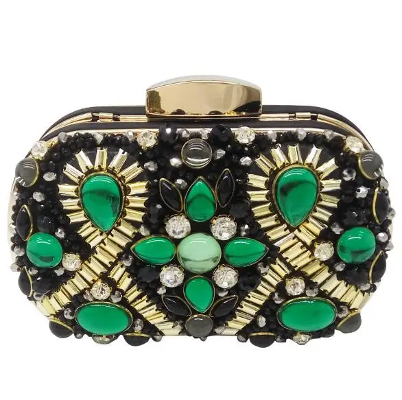 Green Emerald & Black Beaded Women Evening Clutch Wedding Party Dinner Handbags and Purses Chain Shoulder Bag
Green Emerald & Black Beaded Women Evening Clutch Wedding Party Dinner Handbags and Purses Chain Shoulder Bag