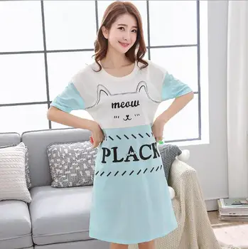 100% Cotton Summer Fashion Short Sleeve Women's O-neck Nightgowns Plus Size female Home sleep clothing ladies sleep clothes
100% Cotton Summer Fashion Short Sleeve Women's O-neck Nightgowns Plus Size female Home sleep clothing ladies sleep clothes