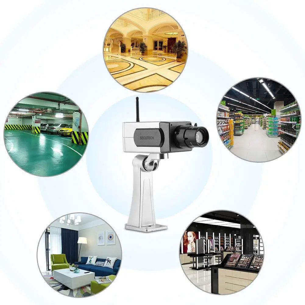 Wireless Dummy Fake Camera LED Surveillance Camera Bullet Camera CCTV Surveillance Security Camera Flashing Motion Detection Cam