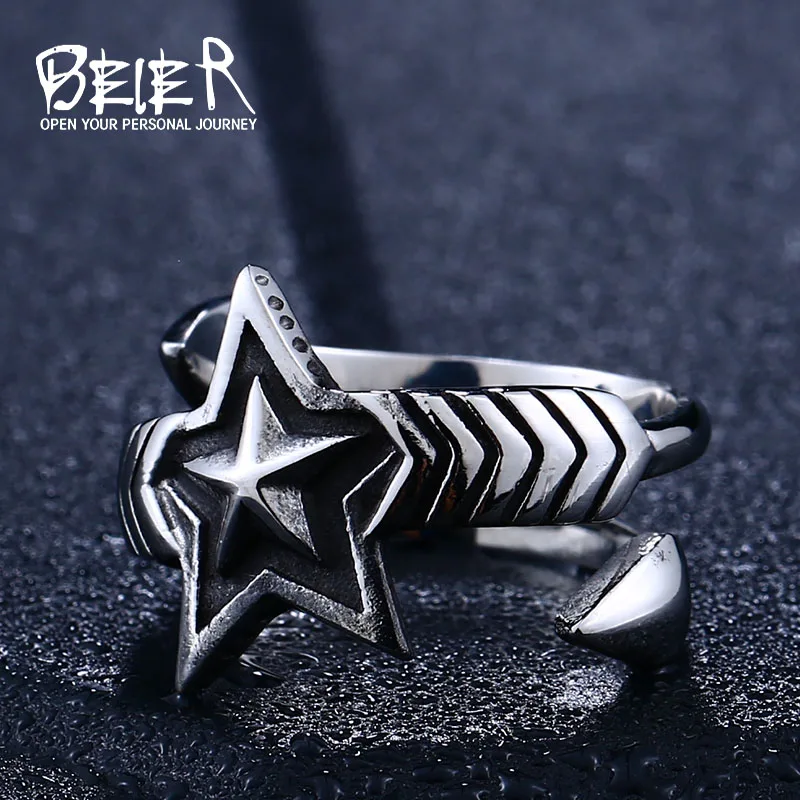 Beier 316L Stainless Steel ring for man or women Cool Punk Gothic Start 3D Design Factory Price Lover jewelry LLBR8-443R
Beier 316L Stainless Steel ring for man or women Cool Punk Gothic Start 3D Design Factory Price Lover jewelry LLBR8-443R