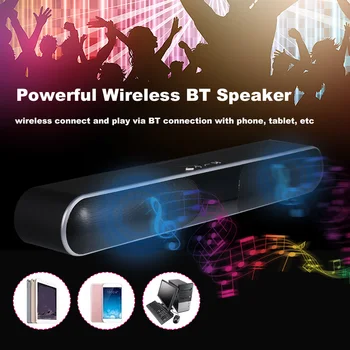 Mini Wireless Bluetooth Speaker Support TF AUX USB Portable Soundbar Phone Holder Design for Home Theater 3D Stereo Surround 
Mini Wireless Bluetooth Speaker Support TF AUX USB Portable Soundbar Phone Holder Design for Home Theater 3D Stereo Surround