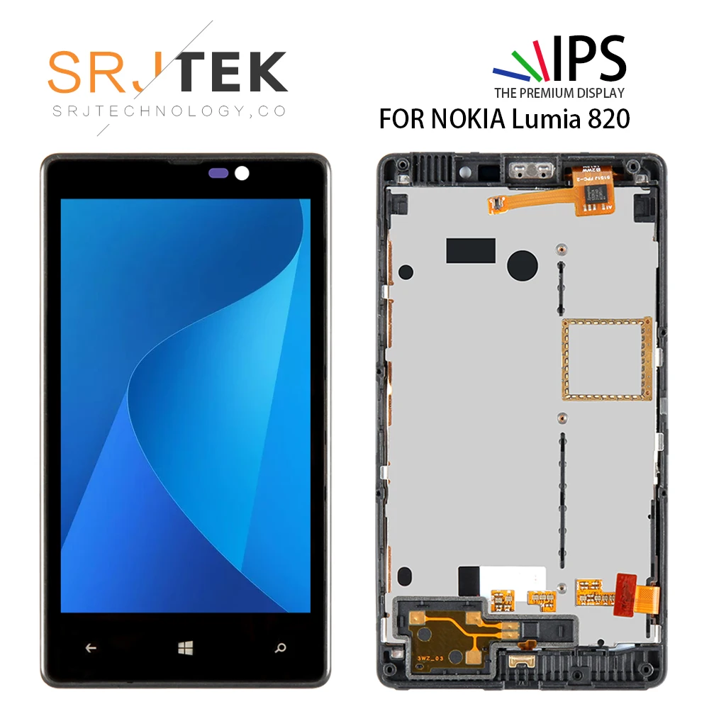 

Srjtek Srjtek 4.3" For NOKIA Lumia 820 LCD Touch Screen For NOKIA 820 N820 Display Digitizer Assembly With Frame 800*480