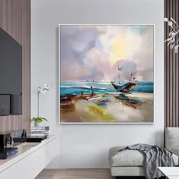 Free shipping Handmade boat sailing Oil Painting On Canvas Abstract landscape flower painting Wall Art picture for Living Room
Free shipping Handmade boat sailing Oil Painting On Canvas Abstract landscape flower painting Wall Art picture for Living Room