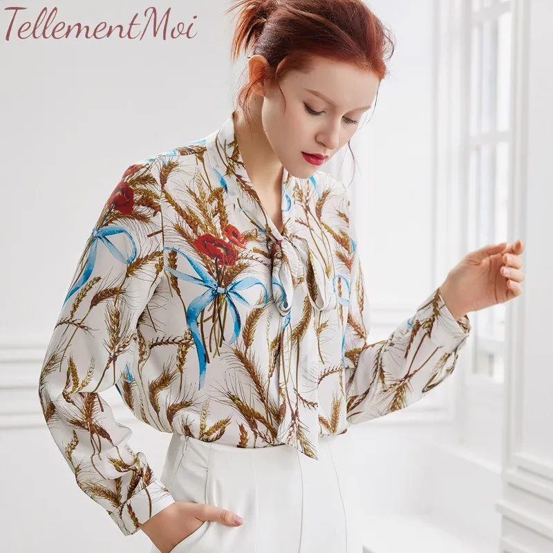 Women Tops And Blouse Shirt Long Sleeve Blouses Casual Loose 100% Silk Print Shirts Blusas Mujer de Moda 2019 Chemisier Femme
Women Tops And Blouse Shirt Long Sleeve Blouses Casual Loose 100% Silk Print Shirts Blusas Mujer de Moda 2019 Chemisier Femme