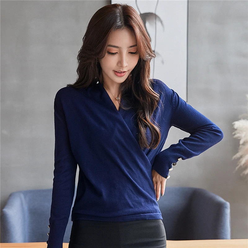 autumn long sleeve sweater women pullover sueter mujer invierno 2019 solid slim v-neck office lady knitted women sweater 5040 60
autumn long sleeve sweater women pullover sueter mujer invierno 2019 solid slim v-neck office lady knitted women sweater 5040 60