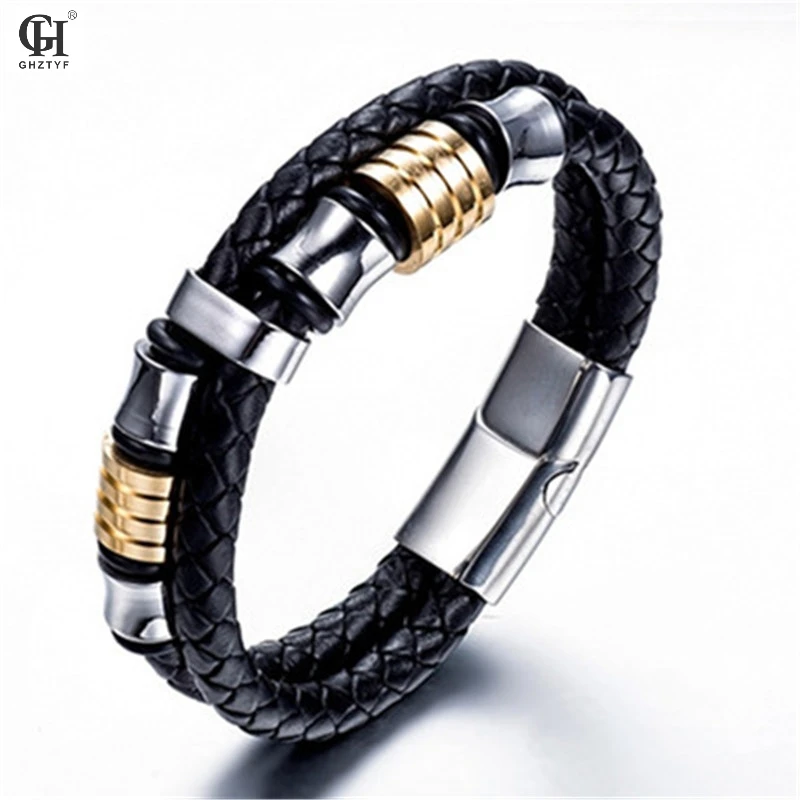 2018 Hot Men's Stainless Steel Magnetic Buckle Leather Bracelet Jewellery Male Fashion Steel's Cortical Bracelets Gift Pulseras
2018 Hot Men's Stainless Steel Magnetic Buckle Leather Bracelet Jewellery Male Fashion Steel's Cortical Bracelets Gift Pulseras