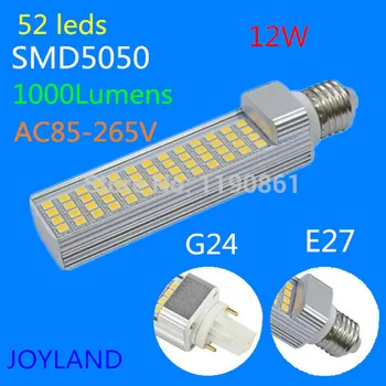 dhl free shipping 5050 SMD 12W E27 G24 LED Corn Light Bulb Lamp Lighting 85~265V 52 leds warranty 2 years
dhl free shipping 5050 SMD 12W E27 G24 LED Corn Light Bulb Lamp Lighting 85~265V 52 leds warranty 2 years