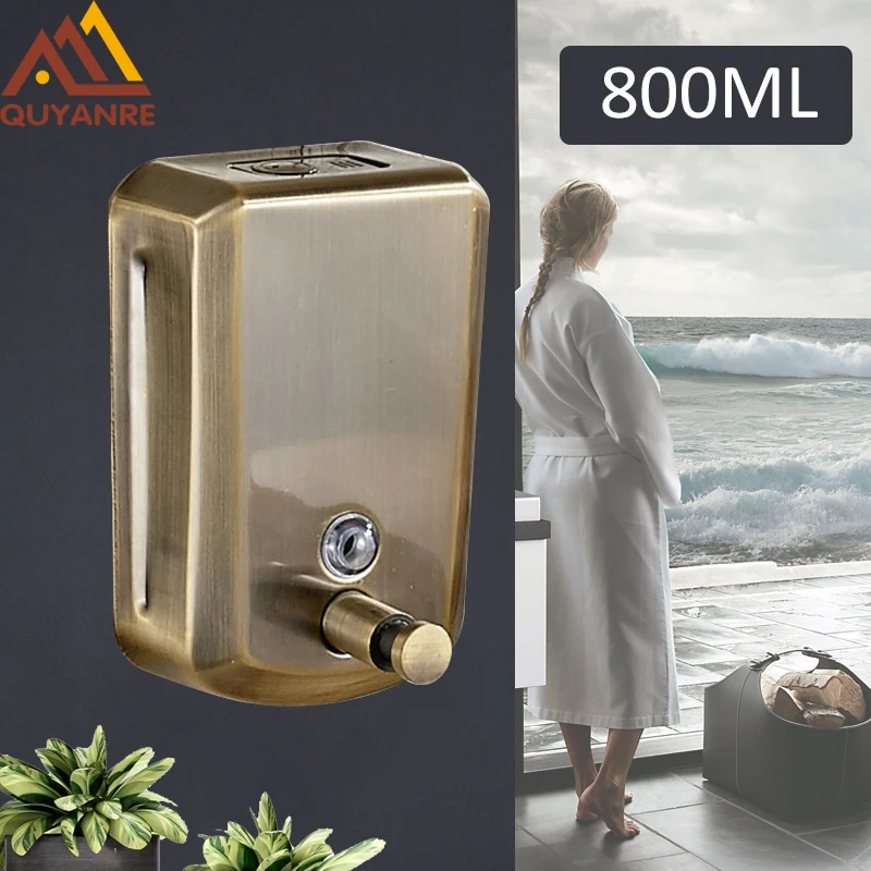 Quyanre Antique Bronze 800ml Liquid Hand Soap Dispenser Stainless Steel Wall Mounted Bathroom Accessories Pump Sanitizer Kitchen
Quyanre Antique Bronze 800ml Liquid Hand Soap Dispenser Stainless Steel Wall Mounted Bathroom Accessories Pump Sanitizer Kitchen