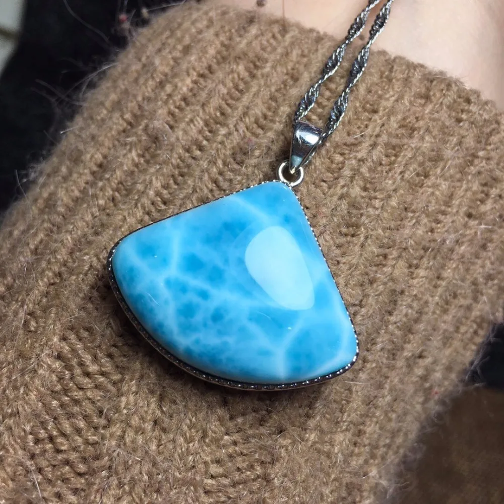 13.77grams Real 925 Sterling silver s925 solid silver 100% Natural Larimar Female Pendant Necklace for women Fine Necklaces
13.77grams Real 925 Sterling silver s925 solid silver 100% Natural Larimar Female Pendant Necklace for women Fine Necklaces