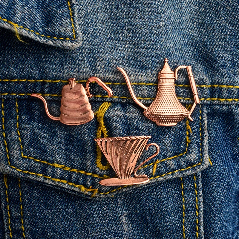 New Arrival 3 Patterns Cartoon Cute Handmade Coffee Pot Cup Pot Pins Button Bange Vintage Teapot Collar Pins Brooches For Women
New Arrival 3 Patterns Cartoon Cute Handmade Coffee Pot Cup Pot Pins Button Bange Vintage Teapot Collar Pins Brooches For Women