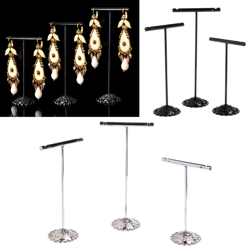 3 Pcs Alloy Earrings Display T-Shape Stand Showcase Jewelry Organizer Holder
3 Pcs Alloy Earrings Display T-Shape Stand Showcase Jewelry Organizer Holder