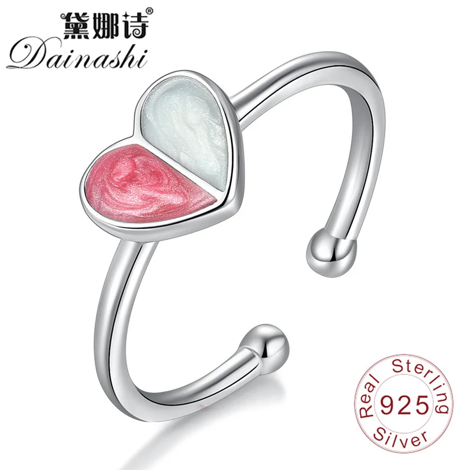 Dainashi Resin Red And White Color Matching Heart Shape Rings 925 Silver Fine Elegant Romantic Adjustable Finger Ring For Women
Dainashi Resin Red And White Color Matching Heart Shape Rings 925 Silver Fine Elegant Romantic Adjustable Finger Ring For Women