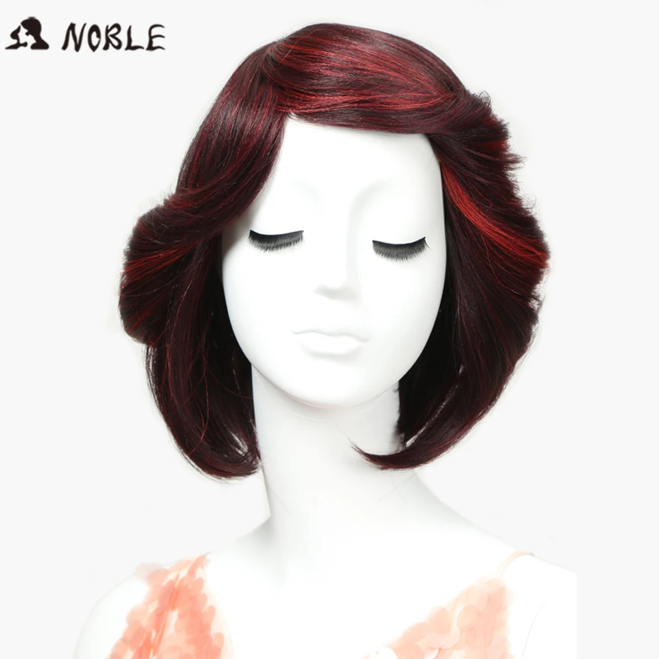 Благородный парик cheveux Красный синтетический без Кружево Искусственные парики 12