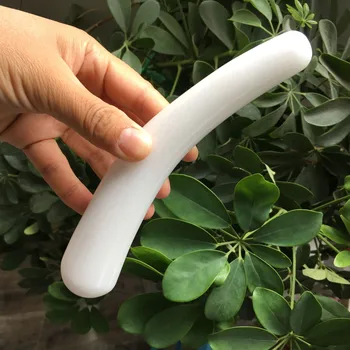 Free Shipping!!! 18.5CM 0.35 KG natural white jade curved yoni wands white jade crystal massager wand LXM
Free Shipping!!! 18.5CM 0.35 KG natural white jade curved yoni wands white jade crystal massager wand LXM