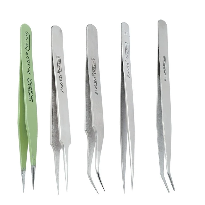 Pro'sKit 1PK-101T Insulated Heat Resistant Anti-static Round Cuspid Straight Tweezer For Soldering Station Clamping Tool (120mm)
Pro'sKit 1PK-101T Insulated Heat Resistant Anti-static Round Cuspid Straight Tweezer For Soldering Station Clamping Tool (120mm)