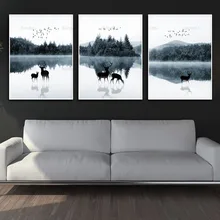 Nordic canvas painting Wall art deer Picture canvas Picture decor poster art print Wall Picture decration for living room