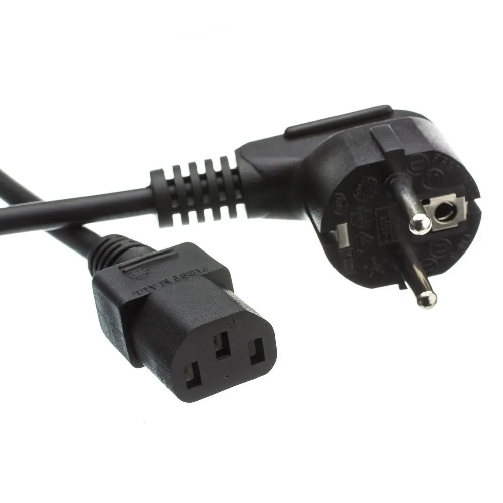 1.2 Meter 90-degree European EU AC Power Cord Cable Plug for Computer/Monitor, Euro plug or CEE 7/7 To IEC 60320 C13 - Black
1.2 Meter 90-degree European EU AC Power Cord Cable Plug for Computer/Monitor, Euro plug or CEE 7/7 To IEC 60320 C13 - Black