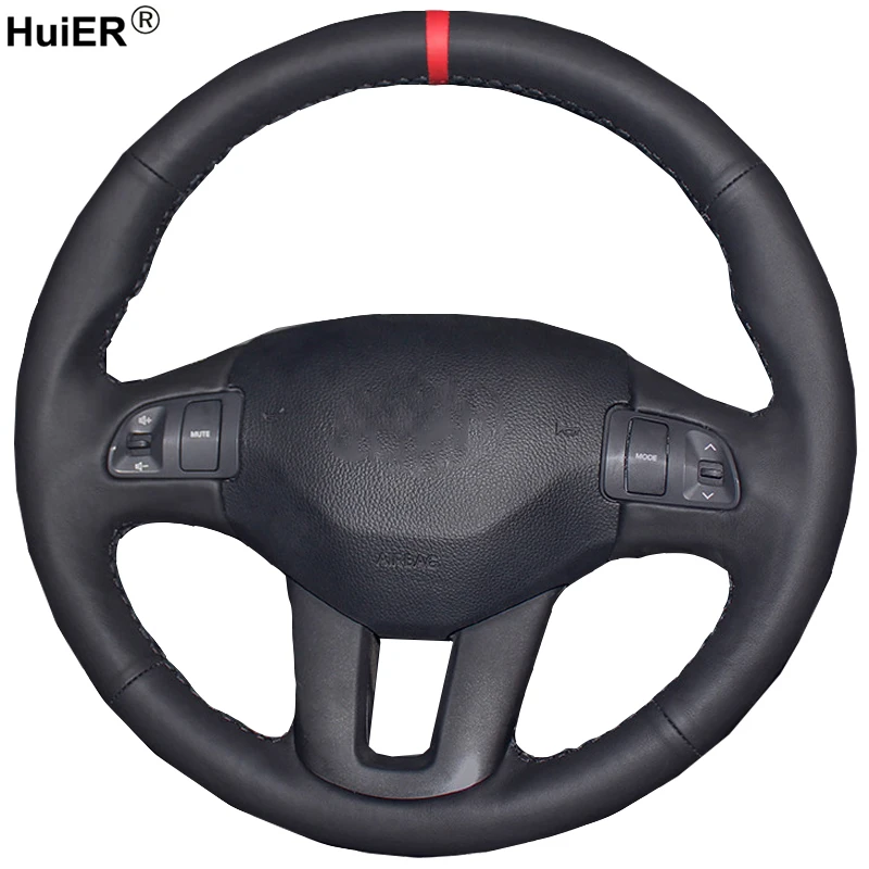 Чехол рулевого колеса автомобиля HuiER красный маркер для Kia Sportage 3 2011-2014 Ceed 2010