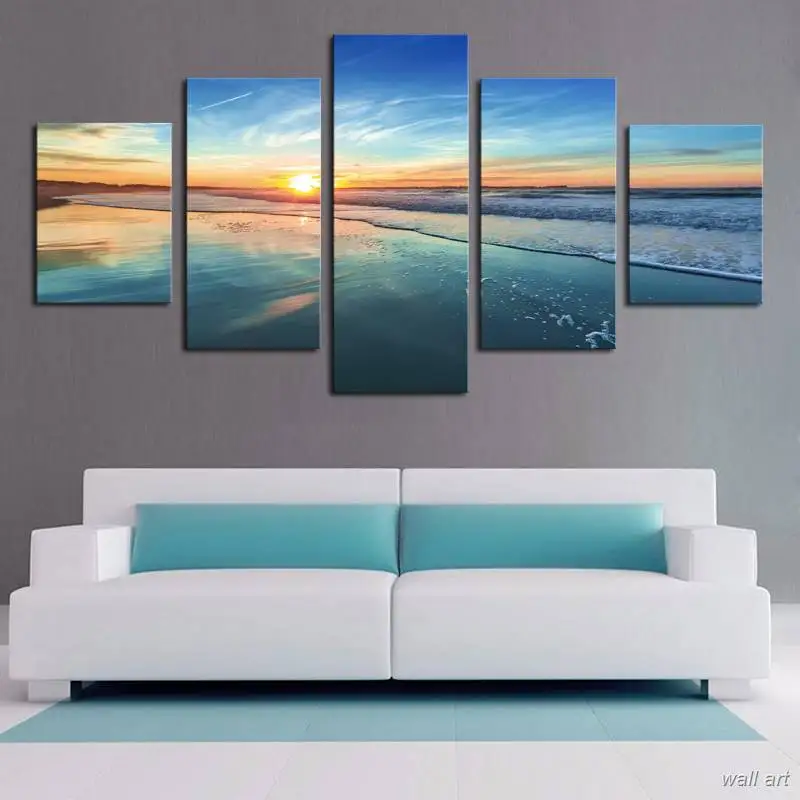 Modern Wall Art Print Pictures Frame Canvas Art Painting 5 Panel Sunset Surf Wave Beach Seascape Poster Living Room Decor
Modern Wall Art Print Pictures Frame Canvas Art Painting 5 Panel Sunset Surf Wave Beach Seascape Poster Living Room Decor