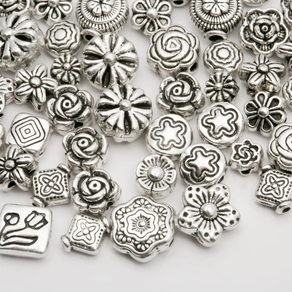 Metal Silver Plated beads Mix Size Zinc Alloy Flower Spacer Beads charm For DIY Jewelry Bracelet (70-80 pcs)
Metal Silver Plated beads Mix Size Zinc Alloy Flower Spacer Beads charm For DIY Jewelry Bracelet (70-80 pcs)