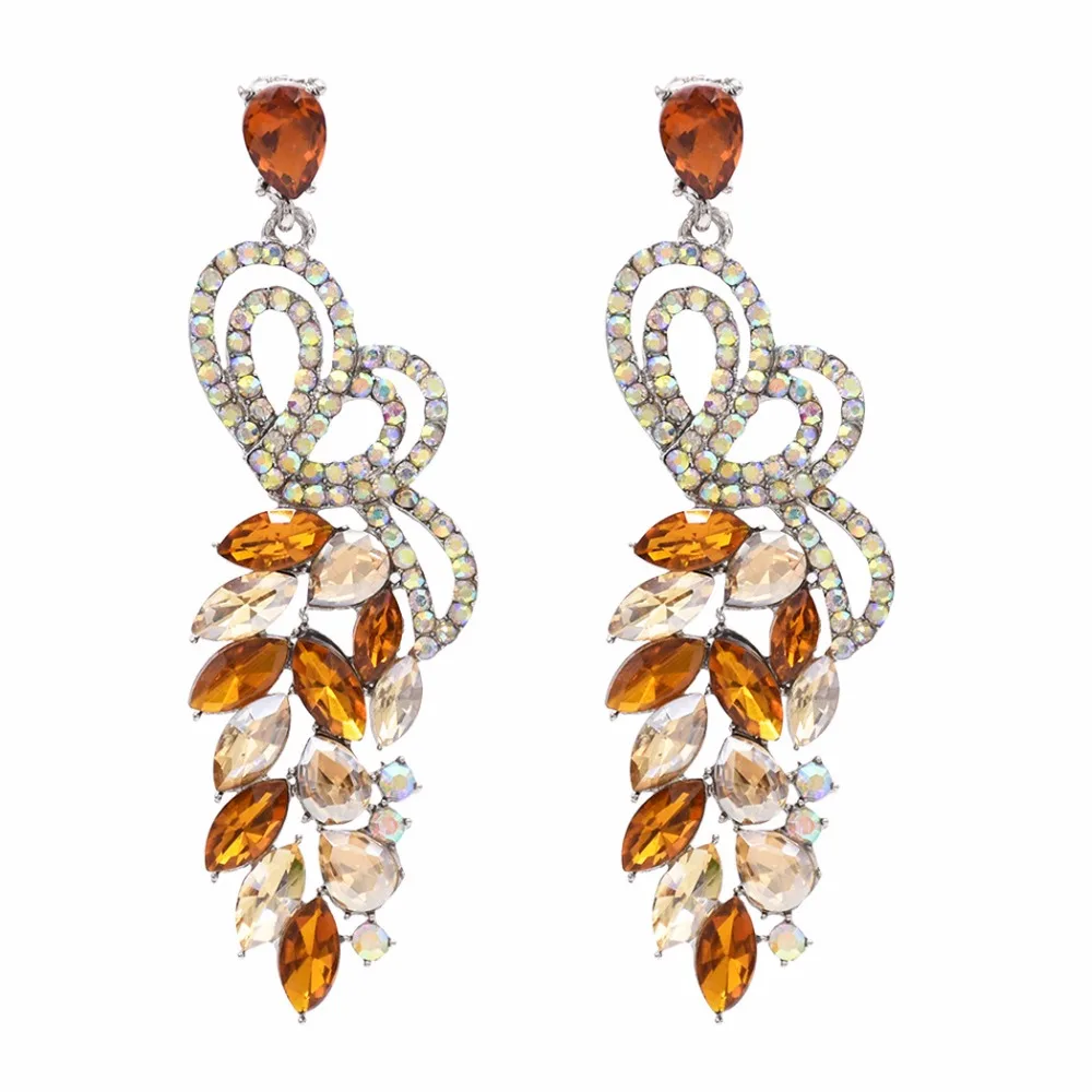 Europea Colorful Crystal Big Exaggerated Statement Ear Luxury Flower Leaves Big long Wedding Dangle Drop Earrrings For Women
Europea Colorful Crystal Big Exaggerated Statement Ear Luxury Flower Leaves Big long Wedding Dangle Drop Earrrings For Women