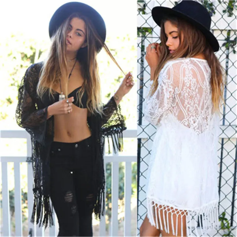 Delicate Hot! Summer Style Fashion Ladis Sexy Sexy Women See Through Lace Kimono Cardigan Shirt Blouse Tassels Top act30
Delicate Hot! Summer Style Fashion Ladis Sexy Sexy Women See Through Lace Kimono Cardigan Shirt Blouse Tassels Top act30