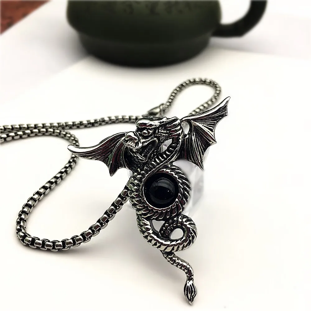 Trendy Titanium Stainless Steel Necklace For Men Boys Unique Punk Anime Fly Dragon Pendant Necklaces Jewelry Chain Accessories
Trendy Titanium Stainless Steel Necklace For Men Boys Unique Punk Anime Fly Dragon Pendant Necklaces Jewelry Chain Accessories
