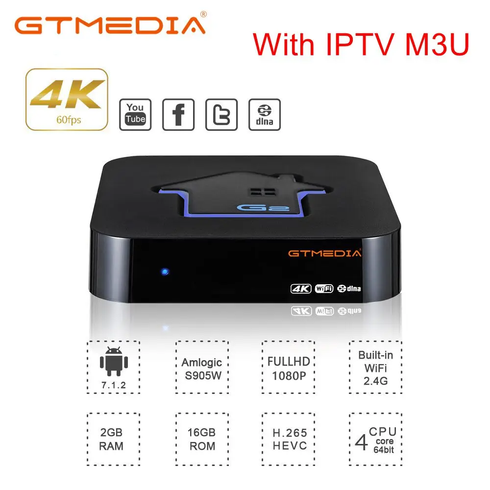 GTmedia G2 TV BOX Android 7.1 Smart TV Box 2GB 16GB Amlogic S905W Quad Core 2.4GHz WiFi Set top Box PK G1 GTC X96mini with IPTV
GTmedia G2 TV BOX Android 7.1 Smart TV Box 2GB 16GB Amlogic S905W Quad Core 2.4GHz WiFi Set top Box PK G1 GTC X96mini with IPTV