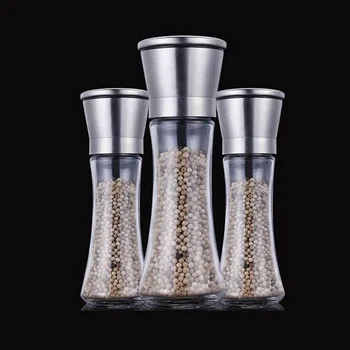 50 Pcs/Lot Fashion Stainless Steel Salt And Pepper Mill Glass Body Spice Grinder Kitchen Accessories Cooking Tool ZA4958
50 Pcs/Lot Fashion Stainless Steel Salt And Pepper Mill Glass Body Spice Grinder Kitchen Accessories Cooking Tool ZA4958